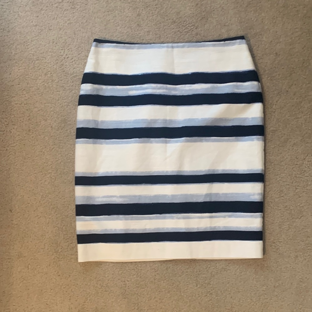 Blue and white ann Taylor pencil skirt